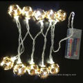 Christmas light LED string with crystal global cover, operated 2AA battery